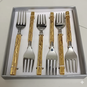 Juego de tenedores de acero inoxidable hechos a mano y personalizados con mango de acrílico para bodas, eventos, restaurantes, juego de accesorios de cocina modernos. - Product Image 6