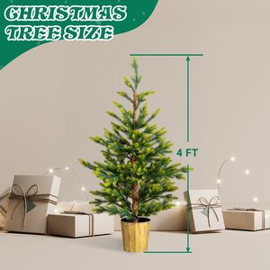 Albero di Natale Artificiale Bicolore Personalizzabile, Confezione da 2, 120 cm, con Supporto e 119 Rami per Feste Natalizie - Product Image 4