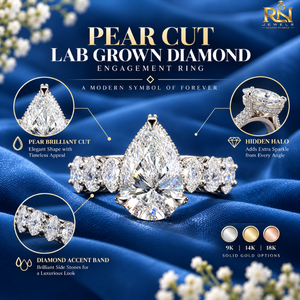 แหวนเพชรทรงลูกแพร์เพาะเลี้ยงในห้องปฏิบัติการ 2 กะรัต สี DEF สำหรับหมั้น |   แหวนวงแหวนซ่อนทองคำแท้ 9K 14K 18K เครื่องประดับเจ้าสาวสุดหรู - Product Image 5