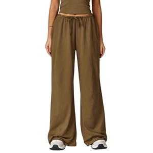 Pantalones de Oficina de Verano para Mujer, Cómodos, de Tela Elástica, Cintura Elástica, Corte Recto, Frente Plano, con Logotipo Estampado - Product Image 5