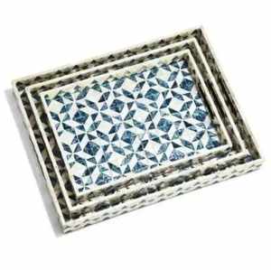 Plateau Feng Shui de Luxe Fait Main Écologique avec Incrustations en Os – Design Décoratif Élégant, Qualité Supérieure pour la Maison et la Cuisine (Idéal pour Servir) - Product Image 1