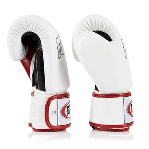 ผลิตอุปกรณ์ต่อสู้ 100% คุณภาพพรีเมียม หนังแท้ ถุงมือชกมวย Fairtex สายรัดสีขาวแบบกำหนดเอง ถุงมือชกมวย Fairtex - Product Image 4