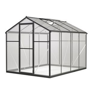 Invernadero de Jardín de Policarbonato de 6x8 Pies de Fácil Montaje con Estructura Grande de Aluminio para Exteriores con Ventilación en el Techo, Color Verde - Product Image 6