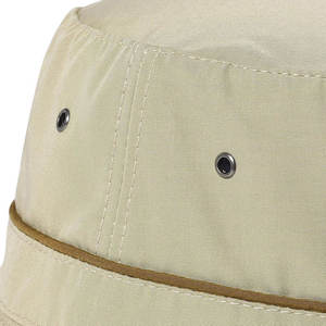 Chapeau Bob Unisexe Beige en Toile de Coton Couleur Unie Décontracté Printemps-Été pour la Plage avec Oeillets de Ventilation - Product Image 4