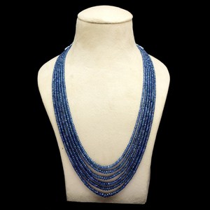 Cuentas facetadas de zafiro AAA de 2.5mm-5mm, cuentas de zafiro birmano azul natural precioso para joyería de collar en capas - Product Image 2