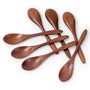 Cuchara de madera de diseño moderno para helados y batidos, cucharas de té de madera noble de gran calidad. - Product Image 1