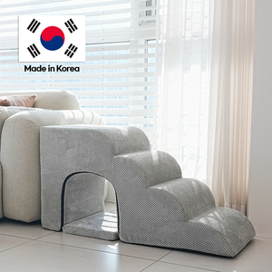 [AllmioPet] Escaleras para Perros Pequeños de 4 Peldaños, Color Gris, Modernas, para Interiores, Antideslizantes y Lavables - Product Image 1