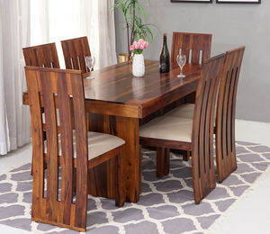 Nouvelle arrivée, ensemble de table à manger solide, durable et confortable, le plus populaire, en bois avec 6 chaises en bois, ensemble de table à manger en bois de Sheesham - Product Image 3