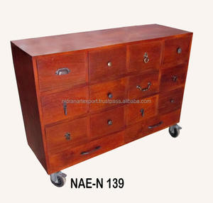 Mueble Vintage Ajustable para Sala de Estar, Gabinete de Madera Reciclada Rústica con Tallado Industrial, Estilo de Madera Sólida Personalizado - Product Image 3