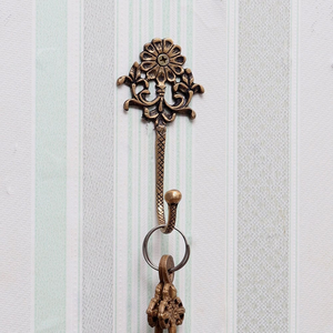 Antique Brass <b>Wall</b> Hook Decorative Floral Coat Hook Vintage <b>Wall</b> Mounted Key Holder for Entryway Bathroom Bedroom Home Decor - Product Image 5