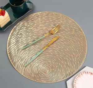 Vinyl Dining <b>Table</b> <b>Mats</b> Placemats Metallic Finish Asian Zen Style | Geometric Cut-Out Design | Eco-Friendly Customizable <b>Mats</b> | - Product Image 3