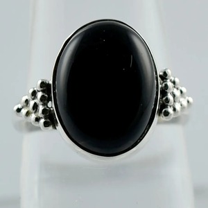 Black Onyx <b>Ring</b> 925 Sterling <b>Silver</b> Handmade Boho <b>Statement</b> Promise <b>Ring</b> for Women Natural Oval Black Onyx <b>Ring</b> July Birthstone - Product Image 5