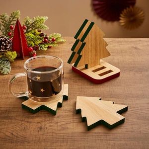 Décoration d'arbre en bois moderne artisanale, écologique, taille personnalisable, forme de cône traditionnelle, grain de bois naturel, ornement de Noël - Product Image 5