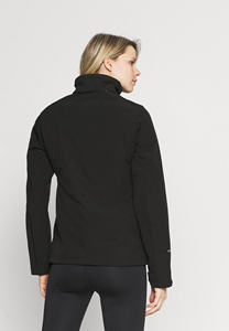 Chaqueta Bomber de Forro Polar Negra para Mujer, Manga Larga, Cuello Alto, Cierre de Cremallera, Impermeable, para Primavera, Largo Regular, Color Sólido - Product Image 4