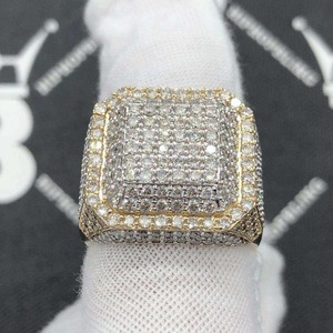 Wholesale Icedout High Clarity Moissanite Diamond Hip Hop <b>Ring</b> <b>Silver</b> Plated <b>925</b> Sterling <b>Silver</b> Unisex Gift <b>Ring</b> - Product Image 4