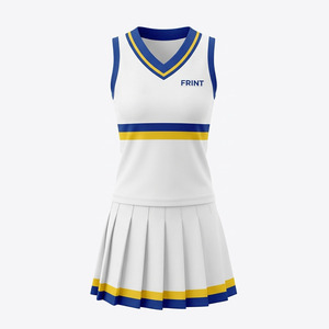 Uniformes de Animadoras para Niñas al por Mayor, Estampados por Transferencia Térmica, Top Corto y Pantalones Cortos, Servicio OEM - Product Image 4