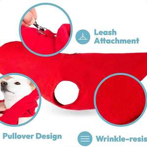 Sudadera con Capucha para Perro, Color Rosa, Otoñal, Pequeña, Cálida, con Anillo en O para Correa, 100% Algodón, Ecológica, Chaleco de Forro Polar Resistente al Viento - Product Image 5