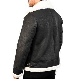 Veste en daim noir de qualité supérieure pour hommes et femmes, en cuir souple avec fermeture éclair, col à revers et design moderne élégant - Product Image 4