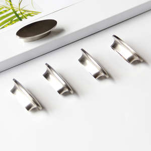 Poignée de meuble ovale moderne en alliage de zinc, poignée de tiroir minimaliste à profil bas pour cuisine, chambre, salle à manger, salle de bain, quincaillerie de mobilier - Product Image 4