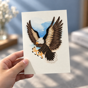 Wholesale Majestic Eagle Quilling <b>Card</b> Best Handmade Wildlife Nature Greeting <b>Card</b> Custom Paper Art Gift 12.7x17.8cm OEM/ODM - Product Image 5