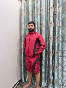 Chándal Personalizado de Spandex/Algodón Grueso, Ecológico, Transpirable, para Hombre, Chaqueta y Pantalones Impermeables con Diseño de Parches - Product Image 3