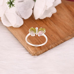 Natural Bio Tourmaline 925 Sterling Silver Ring Party Wear Rings Natural Stone Handmade Rings Women Jewelry <b>Butterfly</b> Ring - Product Image 5