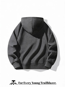 Vente en gros usine Sweat à capuche demi-zip surdimensionné en molleton de coton épais de qualité supérieure, couleur unie, décontracté, pour l'automne, coupe classique - Product Image 2