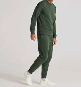 Ropa Deportiva para Hombre, Cuello Redondo, Chándal Ajustado, Ropa de Fitness, 100% Algodón, Felpa, 370 g/m², Chándal Cómodo y Cálido - Product Image 1