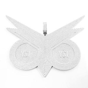 Colgante de Alas de Aleación Plateada con Micro Pavé de Cristal, Amuleto Unisex de Moda Hiphop, Joyería de Moda - Product Image 3
