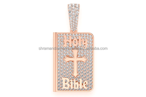 Collar con Colgante de Cruz Islámica en Plata de Ley 925 Chapada en Oro, con Diamante Cultivado en Laboratorio, Joyería Personalizada - Product Image 4