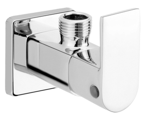 Durable wall mounted angle cock with flange chrome plated brass water <b>tap</b> bathroom fitting heavy duty plumbing valve - Product Image 3