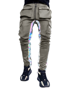 Pantalones Deportivos Personalizados para Hombre, Estilo Flare, 100% Algodón, con Rayas Laterales Negras - Product Image 4