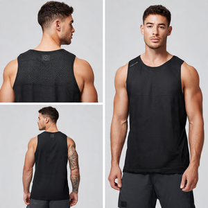 Vêtements de sport pour hommes, débardeur en mesh respirant, débardeur de musculation pour hommes, 100% polyester, débardeur de musculation pour hommes - Product Image 6
