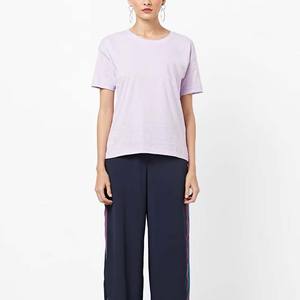 T-shirts en coton pour femmes, couleur unie, motif uni, couleur personnalisée, manches courtes, 180g, vêtements décontractés d'été - Product Image 5