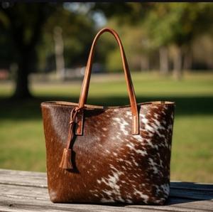 Bolso de Mano Personalizado al por Mayor, de Cuero Genuino de Primera Calidad, con Borla, para Mujer, Primavera, Verano, Otoño, Invierno, Portátil - Product Image 5