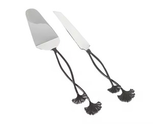 Ensemble de couteaux à gâteau de mariage modernes, accessoires de service en métal pour réceptions et anniversaires - Product Image 3