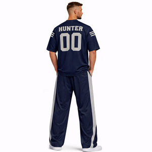 Conjunto Deportivo Personalizado para Hombre, Camiseta de Fútbol con Estampado Personalizado y Pantalones de Entrenamiento Holgados, Ropa Deportiva Transpirable - Product Image 3