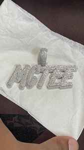 Colgante de Plata con Nombre Personalizado de Moissanita, Estilo Burbuja, Totalmente Iced, Colgante Hip Hop Personalizado - Product Image 2