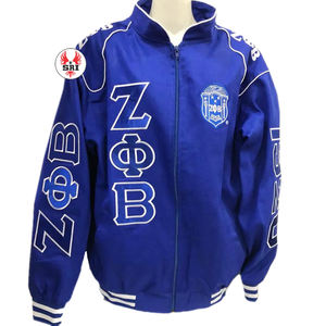 Vestes universitaires personnalisées Zeta Phi Beta à bouton unique, coupe-vent en toile, coupe oversize, col montant, 100 % coton, manches longues - Product Image 5