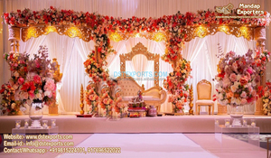 Décoration de scène de réception de mariage occidentale en intérieur, couleur personnalisée, thème vintage, fibre de verre légère, décoration de mariage personnalisée - Product Image 6