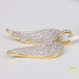 Statement Wing Charm Pendant With Iced Out Luxury Jewelry Style - Product Image 2
