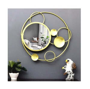 กระจกติดผนังทรงกลมโลหะทันสมัยขายดี พร้อมกรอบสีทองตกแต่งบ้านสวยงาม - Product Image 5