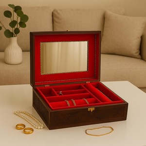 Caja de Joyería Artesanal de Madera de Sheesham con Incrustaciones de Latón |   Venta al por Mayor B2B - Product Image 3