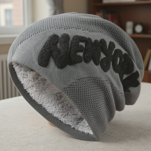Gorro de Punto Trenzado de Moda, Cálido, de Doble Capa, con Letras Bordadas, para Correr, Esquiar, Hacer Snowboard, Deportes Birlag - Product Image 3