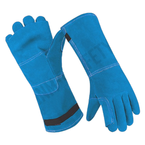 High Quality Cowhide Split Leather <b>Work</b> Protection Safety Industrial Welding Gloves Reinforced <b>Apron</b> Palm Gauntlet Hand Gloves - Product Image 5