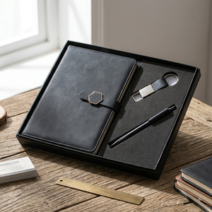 Aurelux RE041 – Étui de luxe en similicuir A5 multicolore pour agenda, avec stylo et porte-clés, pour usage professionnel, logo personnalisé, cadeau d'entreprise - Product Image 5