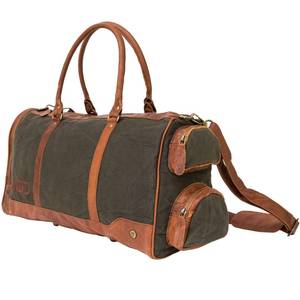 กระเป๋าเดินทางหนังแท้แบบยูนิเซ็กซ์ สไตล์วินเทจ สำหรับเดินทางช่วงสุดสัปดาห์  ขนาดใหญ่ จุของได้เยอะ ใช้ได้หลากหลาย  กระเป๋าถือขึ้นเครื่อง  แบบมีซิป  ทำด้วยมือ - Product Image 3