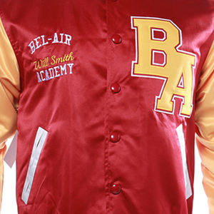 Veste bomber homme personnalisée en satin brodé avec logo, coupe classique, imperméable et coupe-vent, vente en gros OEM. - Product Image 5