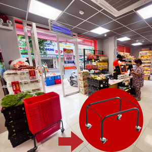 Expositor Metálico Personalizado OEM con Ruedas para Cestas de Compras, Resistente al Agua, Fabricado en Vietnam por ADONG A111 - Product Image 2