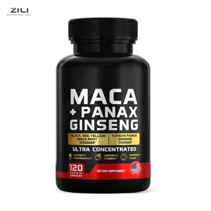 Cápsulas de Raíz de <span class=keywords><strong>Maca</strong></span> y Ginseng Coreano de Marca Privada, Suplemento para la Energía, Resistencia y Concentración Masculina - Product Image 1